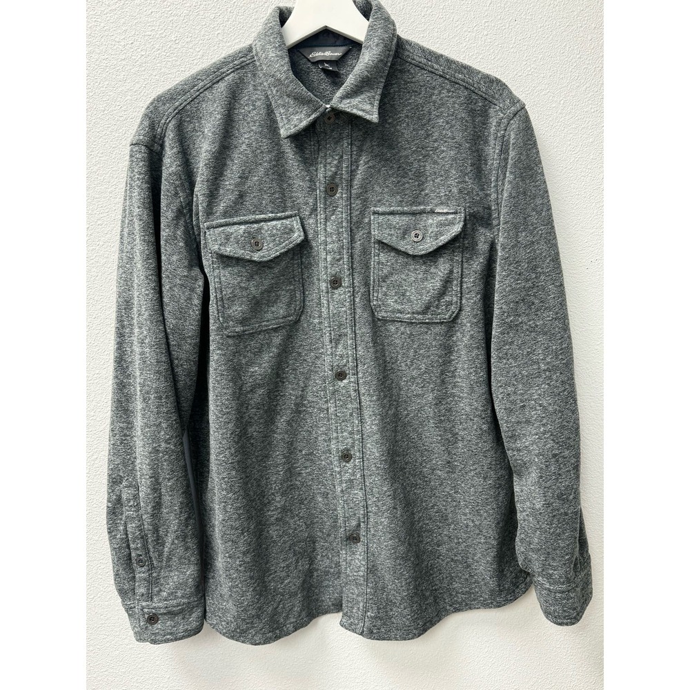 Eddie Baeur Men's Long Sleeve Shirt Jacket Heathered Gray Size‎ M